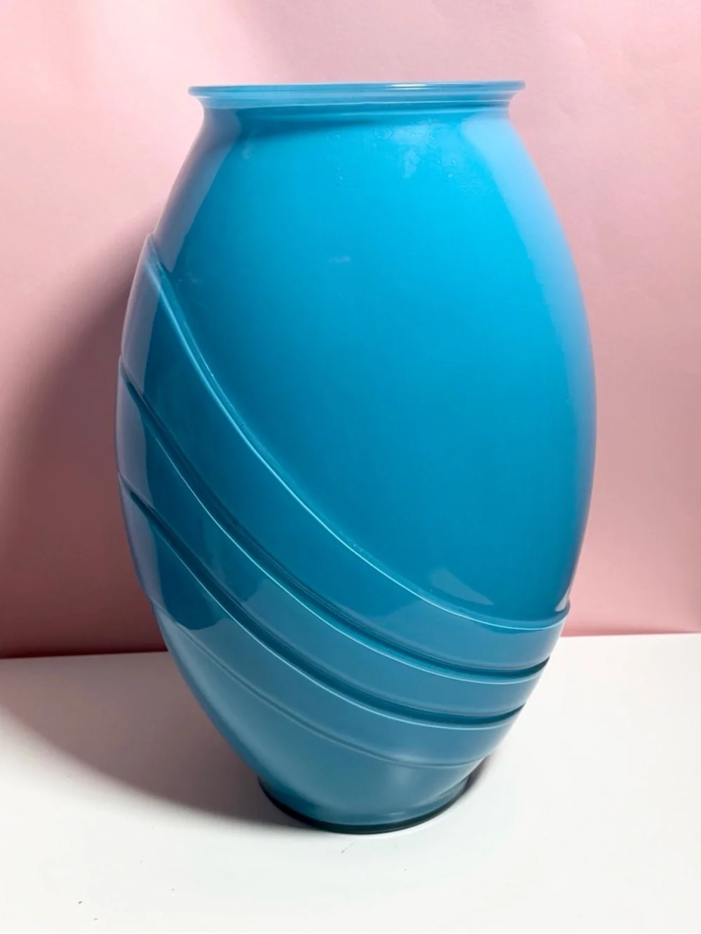 Vintage 80s retro art deco large vibrant blue vase - Picture 1 of 8